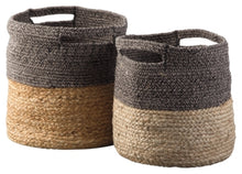 Load image into Gallery viewer, Parrish NaturalBlack Basket Set of 2
