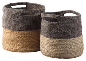 Parrish NaturalBlack Basket Set of 2