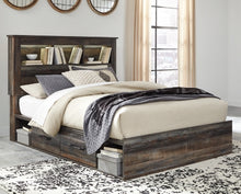 Load image into Gallery viewer, Drystan Queen Bookcase Bed with 4 Storage Drawers
