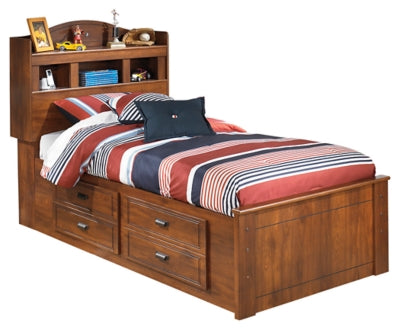 Barchan Twin Bookcase Bed with 4 Storage Drawers