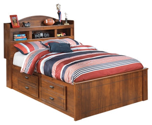 Barchan Full Bookcase Bed with 4 Storage Drawers