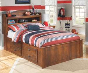 Barchan Full Bookcase Bed with 4 Storage Drawers