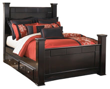 Load image into Gallery viewer, Shay Queen Poster Bed with 2 Storage Drawers

