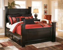 Load image into Gallery viewer, Shay Queen Poster Bed with 2 Storage Drawers
