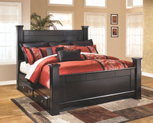 Load image into Gallery viewer, Shay King Poster Bed with 2 Storage Drawers
