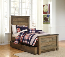 Load image into Gallery viewer, Trinell Twin Panel Bed with 1 Large Storage Drawer
