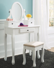 Load image into Gallery viewer, Kaslyn Vanity and Mirror with Stool

