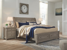 Load image into Gallery viewer, Lettner King Sleigh Bed with 2 Storage Drawers
