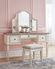 Load image into Gallery viewer, Realyn Vanity and Mirror with Stool
