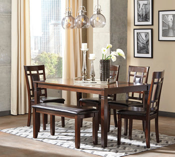 Bennox Dining Room Table and Chairs with Bench Set of 6