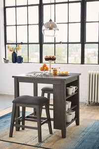 Caitbrook Counter Height Dining Room Table and Bar Stools Set of 3