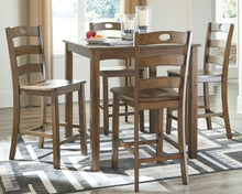 Load image into Gallery viewer, Hazelteen Counter Height Dining Room Table and Bar Stools Set of 5
