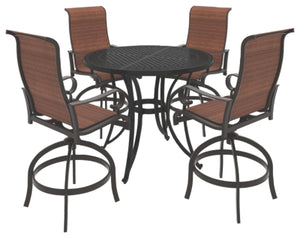 Burnella Signature Design Pub Table 5-Piece Outdoor Seating Package