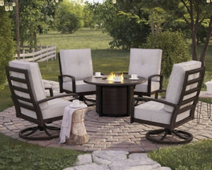 Castle Island Signature Design Fire Pit 5-Piece Outdoor Fire Pit Package