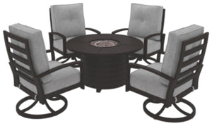 Castle Island Signature Design Fire Pit 5-Piece Outdoor Fire Pit Package