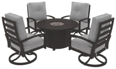 Castle Island Signature Design Fire Pit 5-Piece Outdoor Fire Pit Package