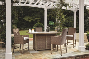 Beachcroft Signature Design 5-Piece Outdoor Bar Table Set
